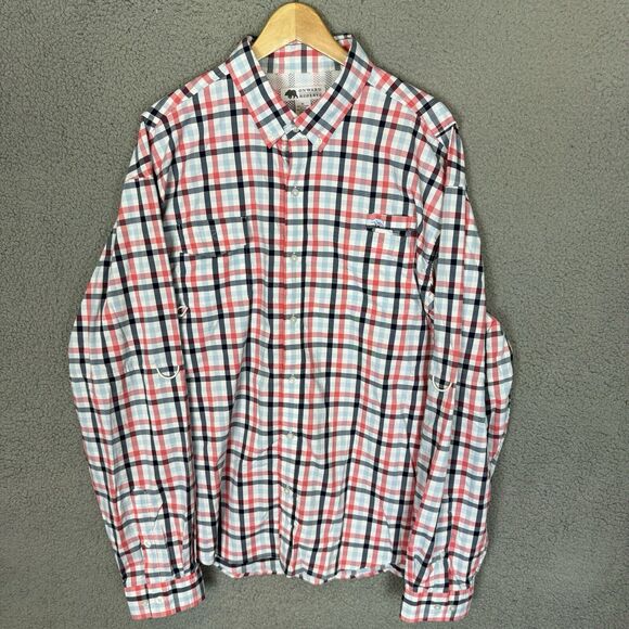 Onward Reserve Shirt Men's XL Check Plaid Button Down Long Sleeve Nylon Stretch - Picture 1 of 6